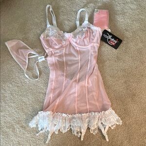 NWT lovers lane 3 piece lingerie set